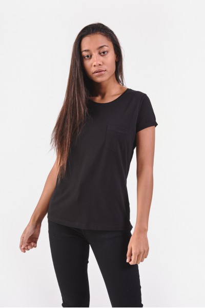 Gładki t-shirt z kieszonką na piersi Gładki t-shirt z kieszonką na piersi