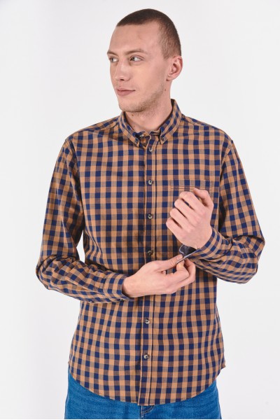 Bawełniana koszula slim w kratę Bawełniana koszula slim w kratę
