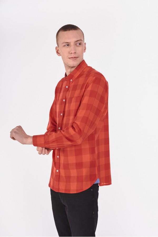 Bawełniana koszula slim w szeroką kratę Bawełniana koszula slim w szeroką kratę