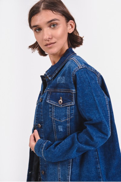 Dżinsowa kurtka o kroju oversize Dżinsowa kurtka o kroju oversize