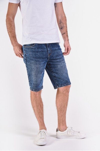 Dżinsowe szorty z granatowego, spranego denimu Dżinsowe szorty z granatowego, spranego denimu