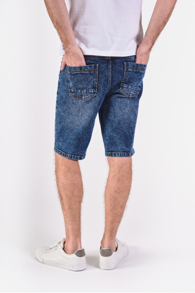 Dżinsowe szorty z granatowego, spranego denimu Dżinsowe szorty z granatowego, spranego denimu