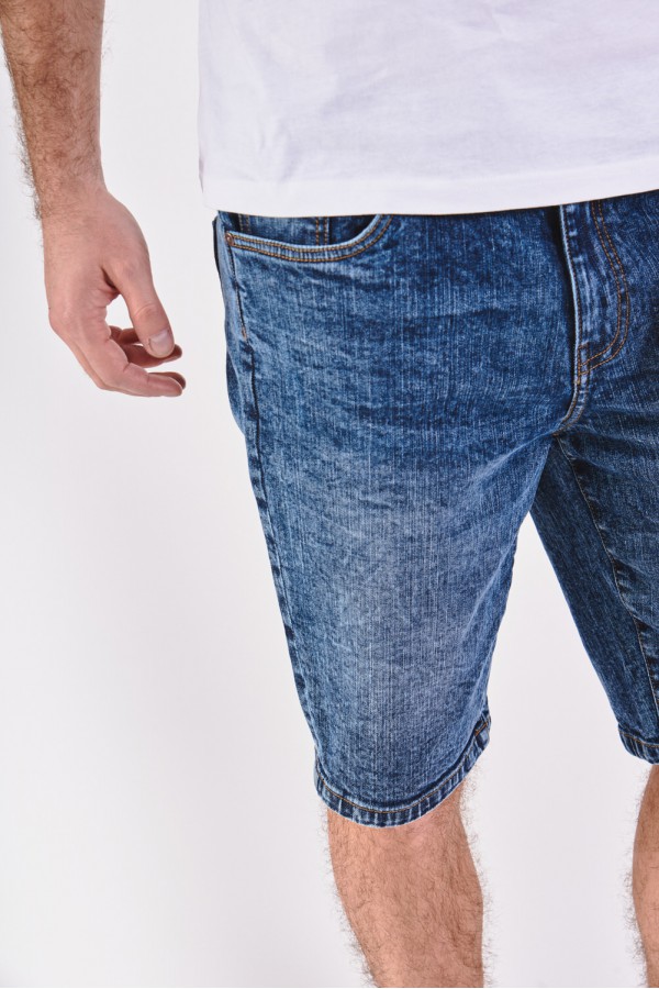 Dżinsowe szorty z granatowego, spranego denimu Dżinsowe szorty z granatowego, spranego denimu