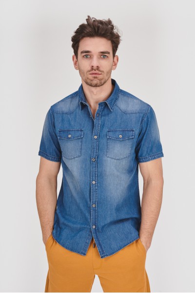 Koszula slim w kolorze denimu Koszula slim w kolorze denimu