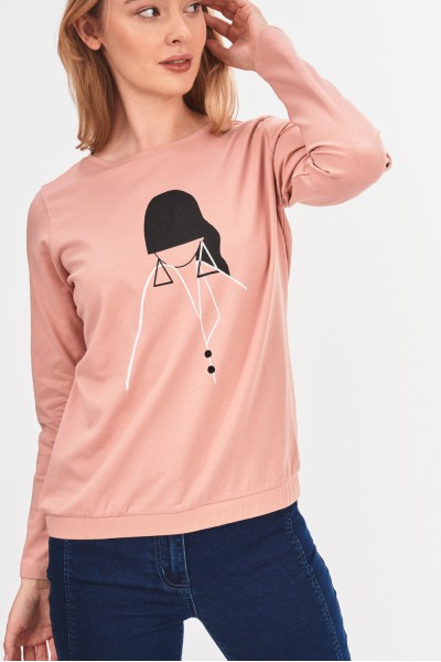 Bluzka z minimalistycznym nadrukiem Bluzka z minimalistycznym nadrukiem