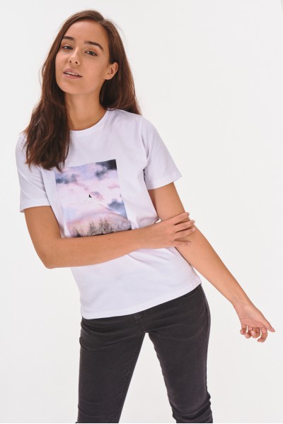 T-shirt z prostokątnym nadrukiem T-shirt z prostokątnym nadrukiem