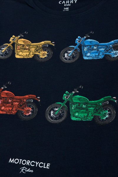 Koszulka z kolorowymi motocyklami