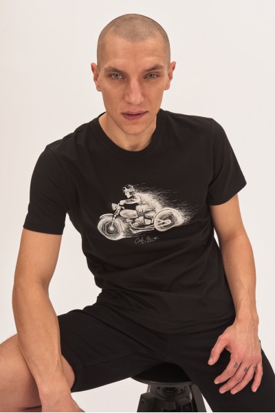 T-shirt z motocyklem