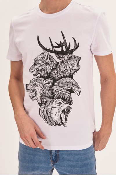 T-shirt z geometrycznymi zwierzętami T-shirt z geometrycznymi zwierzętami