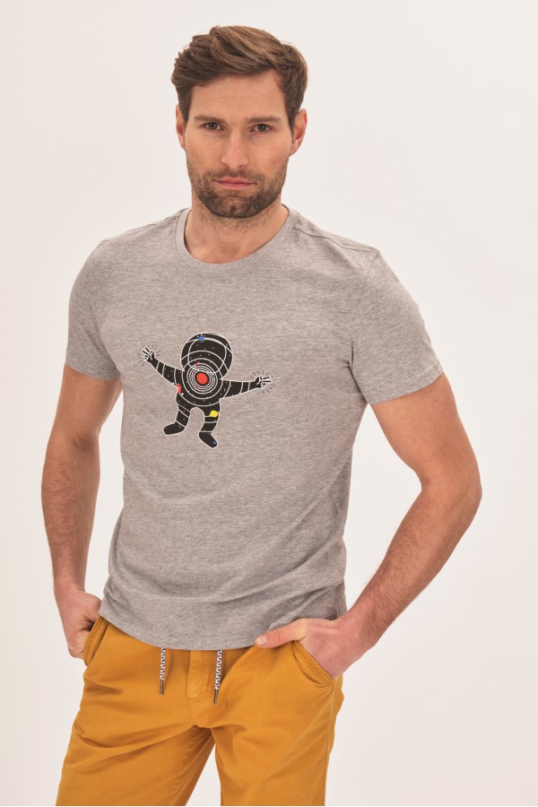 Koszulka z komiksowym nadrukiem astronauty Koszulka z komiksowym nadrukiem astronauty