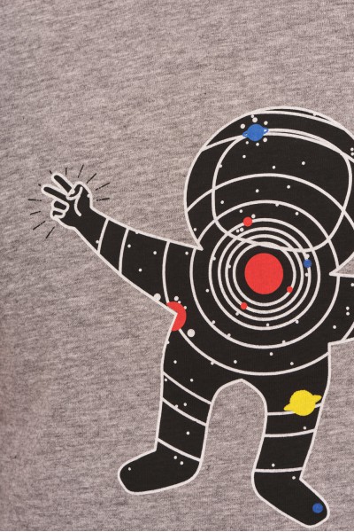 Koszulka z komiksowym nadrukiem astronauty Koszulka z komiksowym nadrukiem astronauty