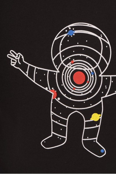 Koszulka z komiksowym nadrukiem astronauty Koszulka z komiksowym nadrukiem astronauty