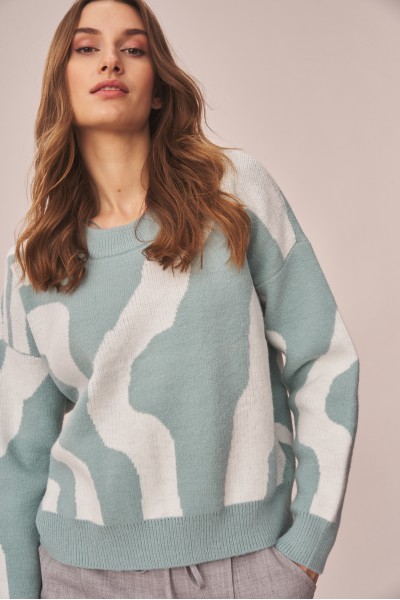 Sweter w nieregularne wzory - Swetry damskie