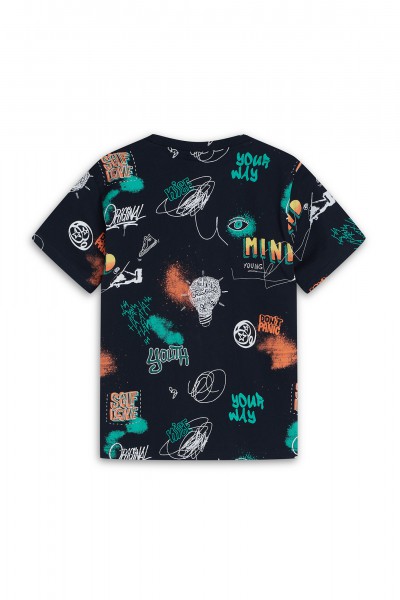 Czarny dziecięcy t-shirt z...